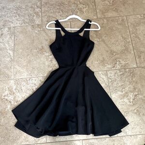 Black Express backless swing dress